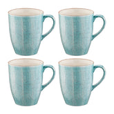 Bonna Porcelain Aqua dia.3.25" h:4.25" 11 oz. Round Blue Porcelain Mug (Set of 4)